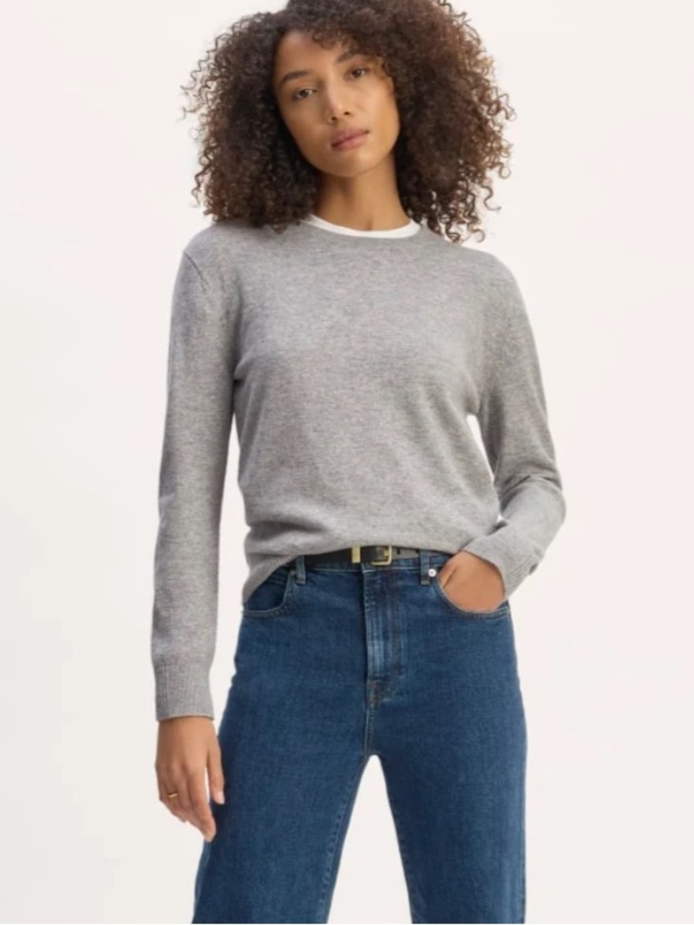 Everlane Classic Crew Cashmere Sweater gray size Medium